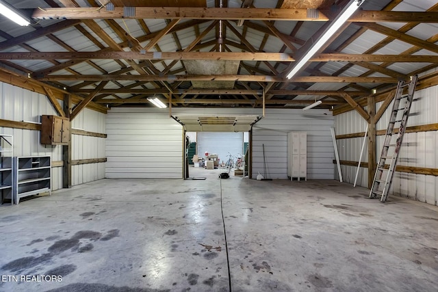 garage featuring metal wall