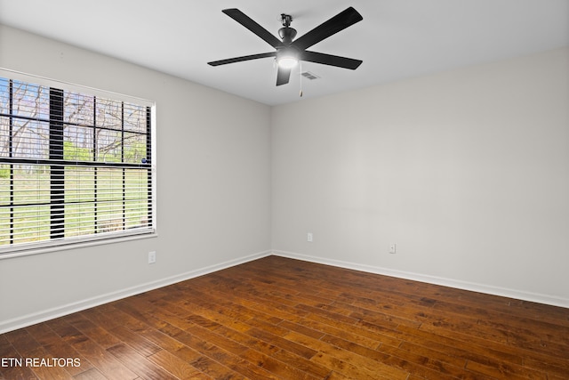 8411 Ivy Green Way, Knoxville, TN 37919 - empty room with wood-type flooring, visible vents, baseboards, and ceiling fan