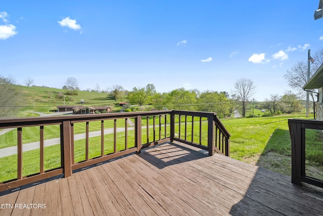deck with a lawn