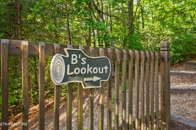 view of community sign