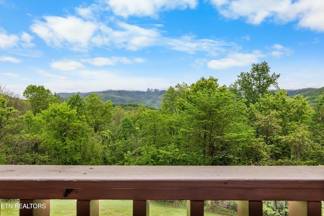 mountain view with a view of trees