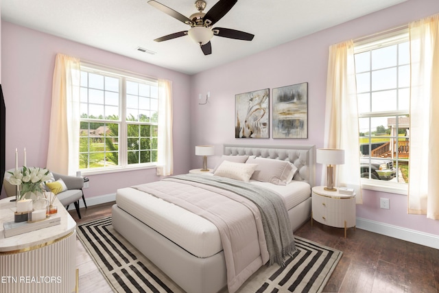 283 Red Hill Rd, Andersonville, TN 37705 - bedroom featuring baseboards, wood finished floors, and ceiling fan