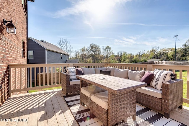 deck with an outdoor living space