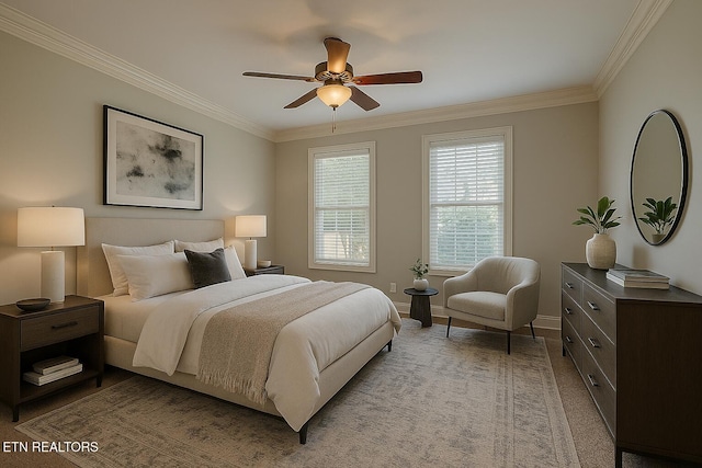 12139 Inglecrest Ln, Knoxville, TN 37934 - bedroom with crown molding, baseboards, and a ceiling fan