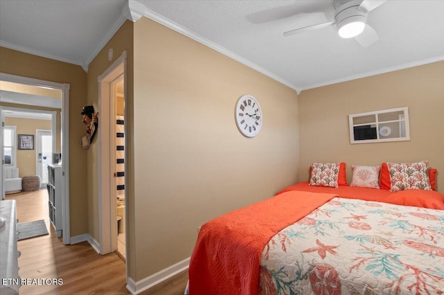 470 Deerfield Lndg Unit 5, Lafollette, TN 37766 - bedroom featuring baseboards, a ceiling fan, wood finished floors, and crown molding