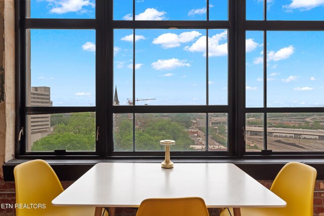 dining space with a wealth of natural light