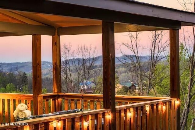 914 Crooked Ridge Rd, Gatlinburg, TN 37738 - view of deck at dusk