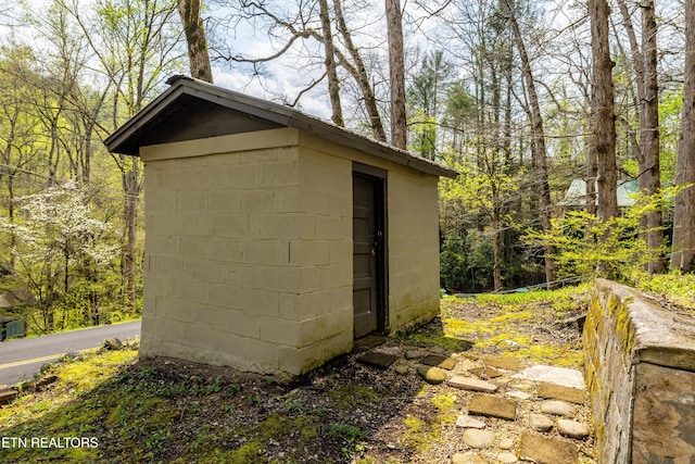 view of shed