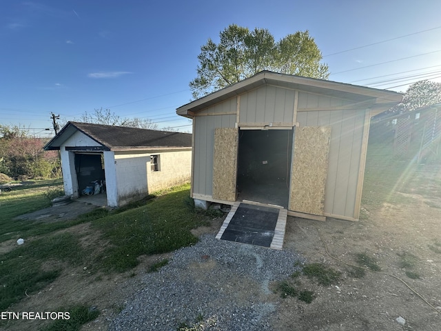 view of shed