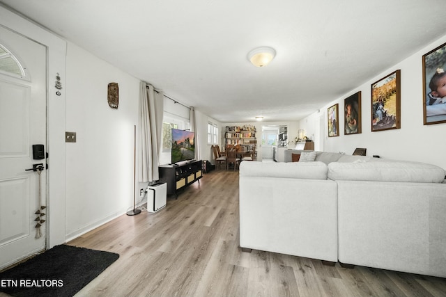 living room with light wood-style floors