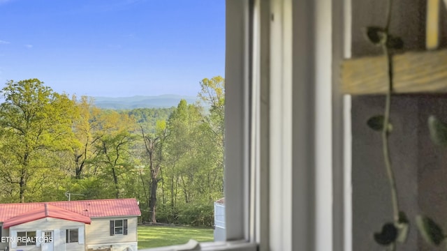 room details with a view of trees