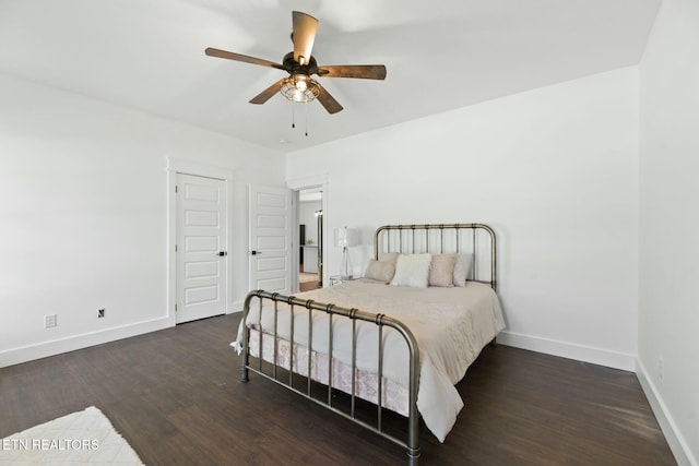 252 Old Middlesboro Hwy, Lafollette, TN 37766 - bedroom with baseboards, a ceiling fan, and wood finished floors