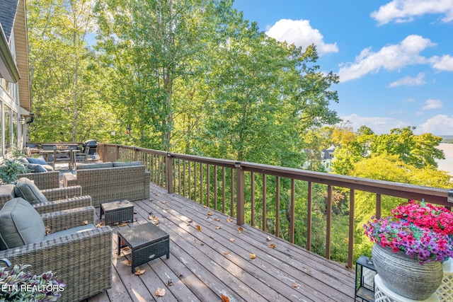 deck featuring an outdoor hangout area