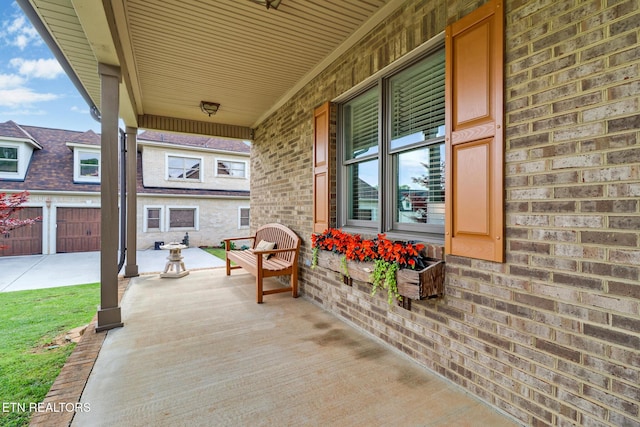 view of patio featuring covered porch