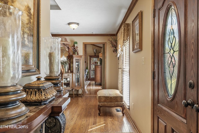 46 Chestnut Dr, Norris, TN 37828 - entryway with wood finished floors and ornamental molding