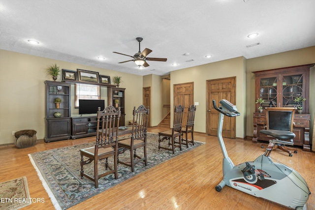 46 Chestnut Dr, Norris, TN 37828 - living room featuring wood finished floors, recessed lighting, and ceiling fan