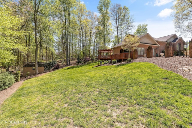 46 Chestnut Dr, Norris, TN 37828 - view of yard with a wooden deck