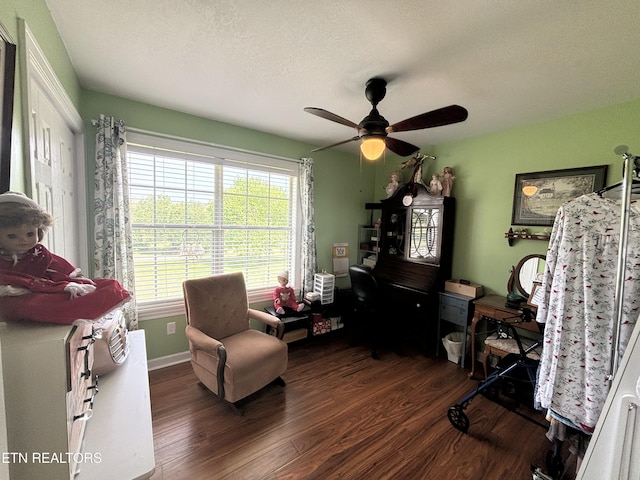 2525 Virgil Rushing Way, Knoxville, TN 37914 - office featuring wood finished floors, a textured ceiling, and ceiling fan