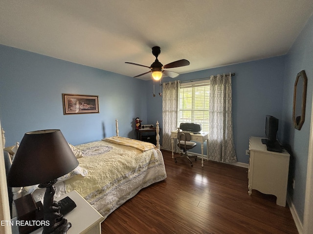 2525 Virgil Rushing Way, Knoxville, TN 37914 - bedroom with baseboards, a ceiling fan, and wood finished floors