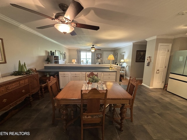 2525 Virgil Rushing Way, Knoxville, TN 37914 - dining room featuring ceiling fan and ornamental molding