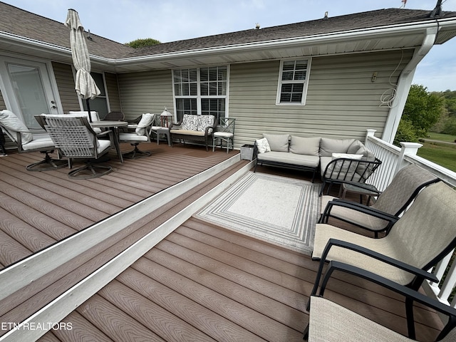 2525 Virgil Rushing Way, Knoxville, TN 37914 - wooden deck featuring an outdoor hangout area and outdoor dining space