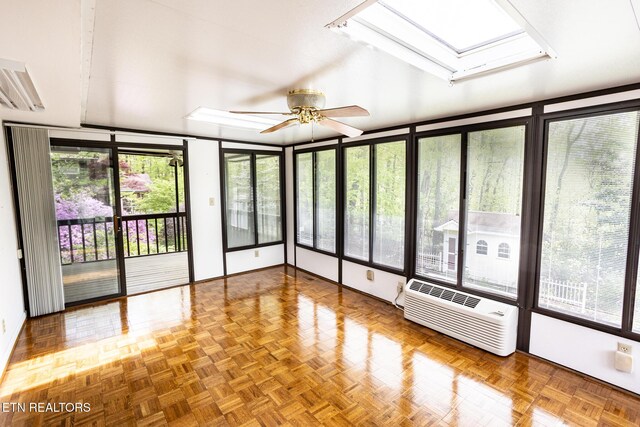 23 Windhaven Ln, Oak Ridge, TN 37830 - unfurnished sunroom featuring a wall unit AC and a skylight