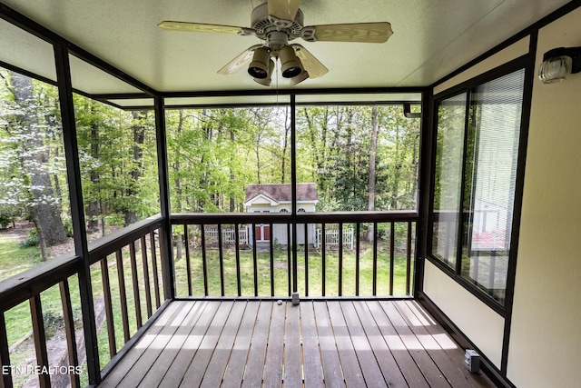 23 Windhaven Ln, Oak Ridge, TN 37830 - unfurnished sunroom with ceiling fan