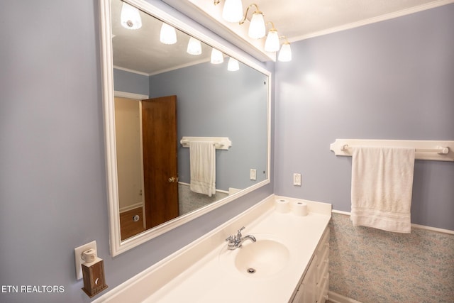 23 Windhaven Ln, Oak Ridge, TN 37830 - bathroom featuring vanity and ornamental molding