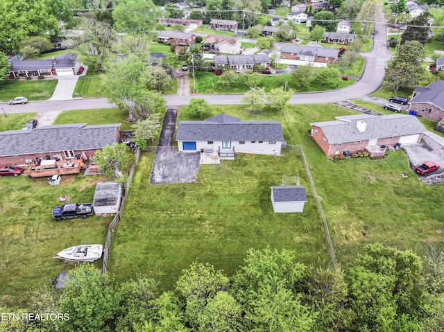 aerial view with a residential view