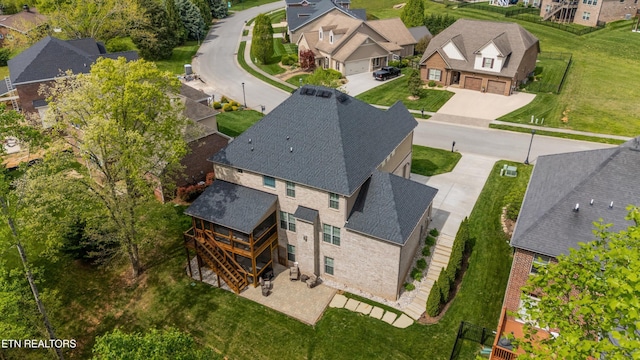 aerial view featuring a residential view