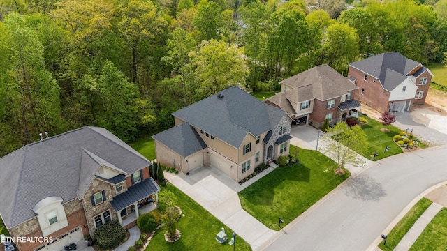 bird's eye view with a residential view