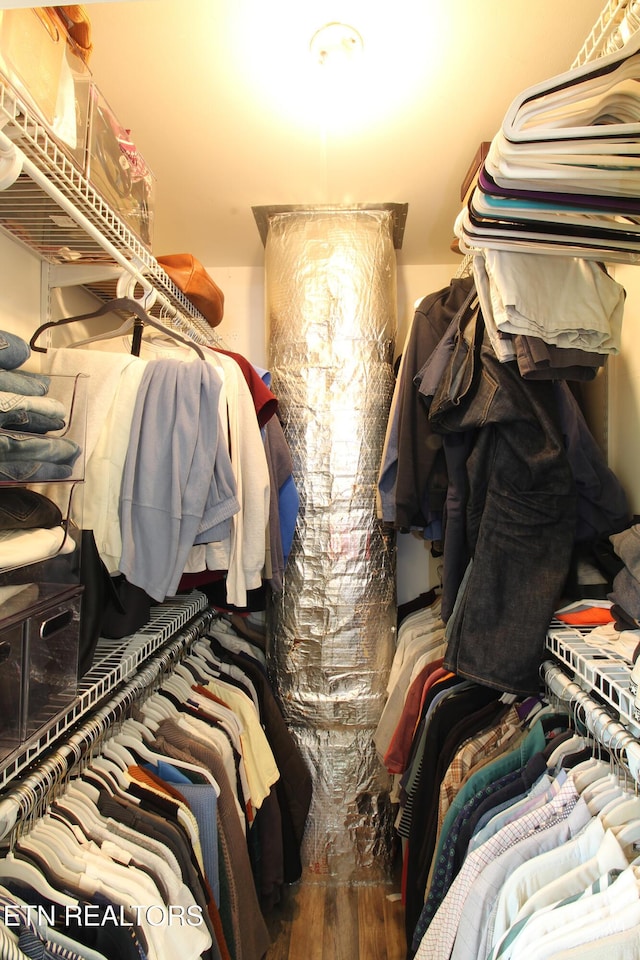 spacious closet featuring wood finished floors