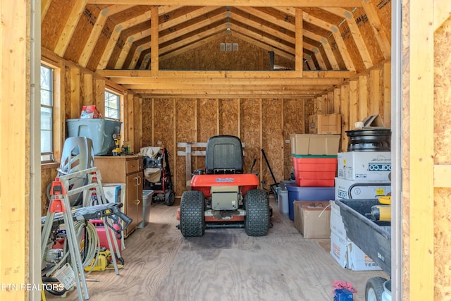 view of storage area