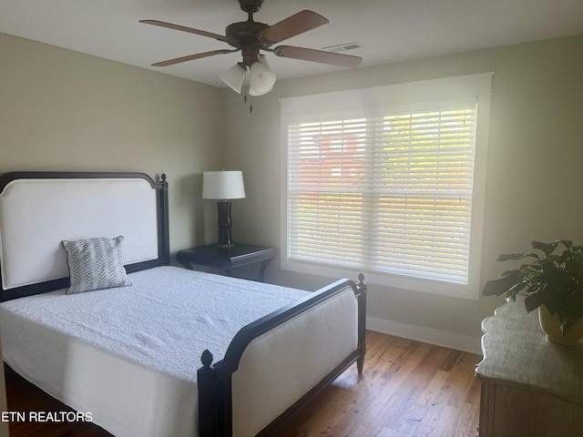 11969 Lakehurst Ln, Knoxville, TN 37934 - bedroom with multiple windows, wood finished floors, baseboards, and a ceiling fan