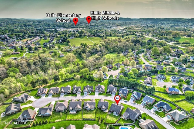 3317 Parrish Hill Ln, Knoxville, TN 37938 - aerial view featuring a residential view