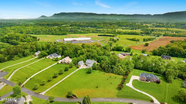 drone / aerial view with a mountain view