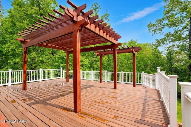 deck with a pergola