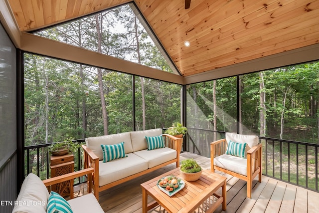 sunroom / solarium with outdoor lounge area and a healthy amount of sunlight