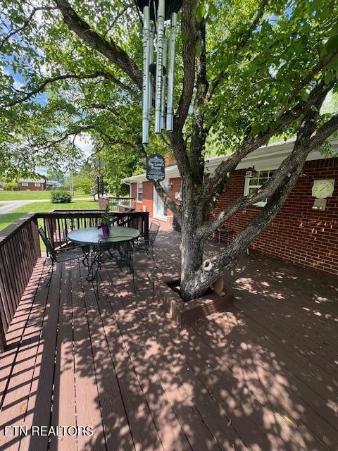 205 Hickory Ln, Jacksboro, TN 37757 - deck with outdoor dining space