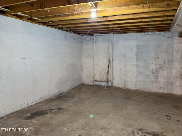 view of unfinished below grade area