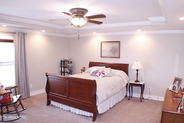 184 Danielle Ct, Harrogate, TN 37752 - bedroom featuring baseboards, recessed lighting, ornamental molding, and light colored carpet