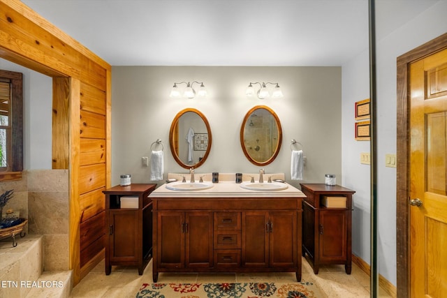 761 N Knob Creek Rd, Seymour, TN 37865 - full bathroom with double vanity and tile patterned floors