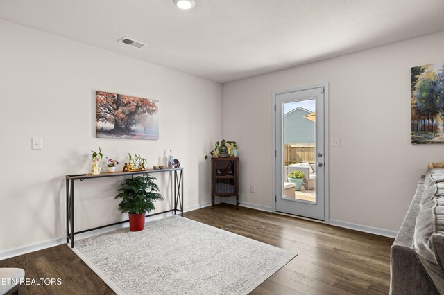 1423 Ridge Estates Dr, Athens, TN 37303 - living area with dark wood-type flooring and baseboards