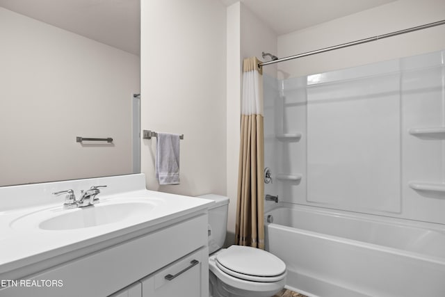 1423 Ridge Estates Dr, Athens, TN 37303 - bathroom with toilet, shower / bath combo with shower curtain, and vanity