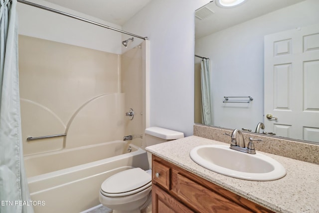 11 Windsor Pt, Crossville, TN 38558 - bathroom featuring toilet, visible vents, shower / bathtub combination with curtain, and vanity