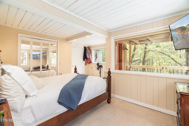 1122 Ski Mountain Rd, Gatlinburg, TN 37738 - carpeted bedroom with beam ceiling