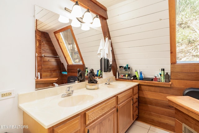 1122 Ski Mountain Rd, Gatlinburg, TN 37738 - full bath with a sink, wooden walls, and plenty of natural light