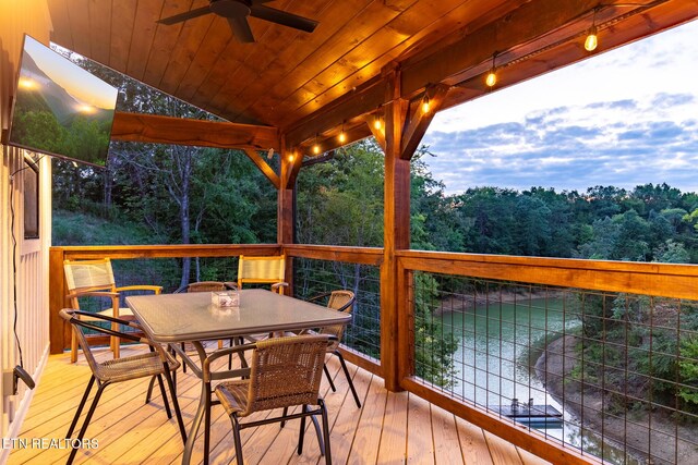 790 Pleasure Rd, Sevierville, TN 37876 - deck with a ceiling fan and outdoor dining space