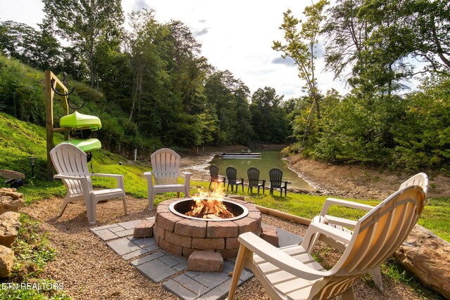790 Pleasure Rd, Sevierville, TN 37876 - view of patio featuring a fire pit