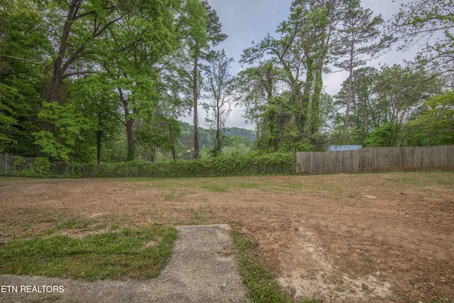 view of yard featuring fence